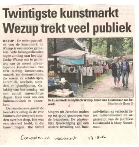 160817 coevorder nl weekkrant 20e kunstmarkt wezup trekt veel publiek